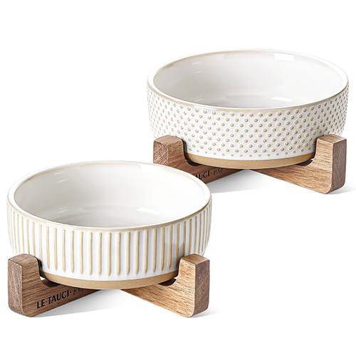 LE TAUCI PET Ceramic Dog Bowl Set, Food and Water Bowl