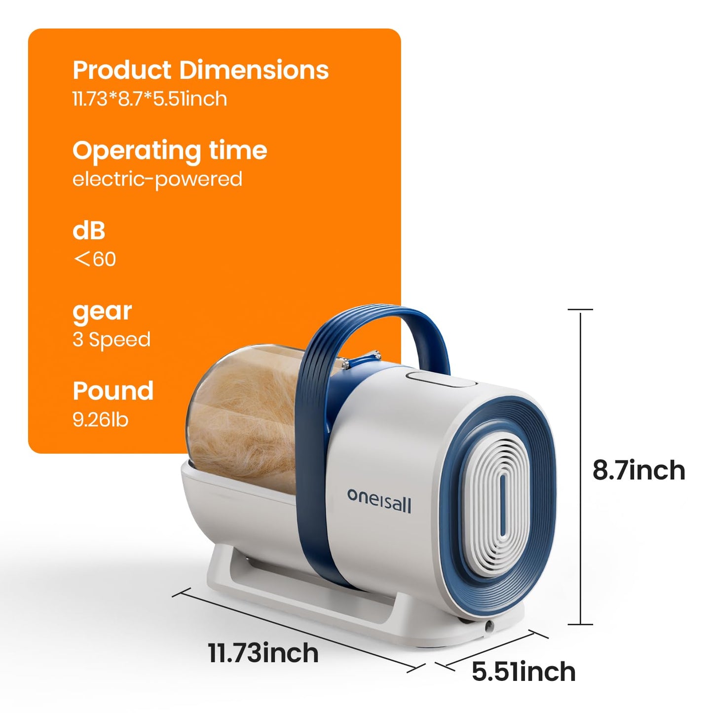 Pet Grooming Vacuum Kit with Clipper & Nail Grinder