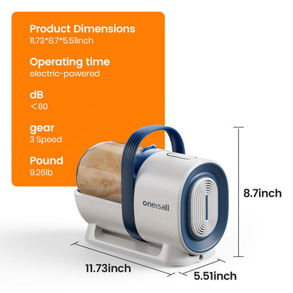 Pet Grooming Vacuum Kit with Clipper & Nail Grinder
