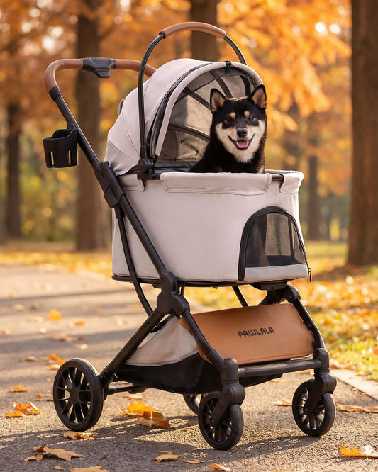 Lightweight Pet Stroller with Detachable Carrier