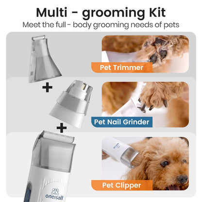 Pet Grooming Vacuum Kit with Clipper & Nail Grinder