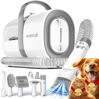 Pet Grooming Vacuum Kit with Clipper & Nail Grinder