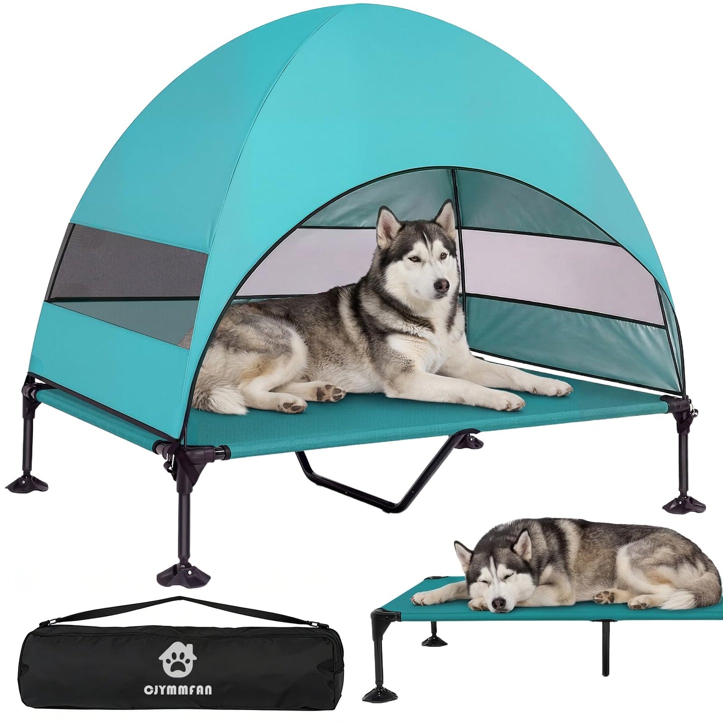Elevated Dog Bed with Canopy for Outdoor Camping