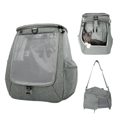 Convertible Cat Carrier Backpack with Ventilated Mesh