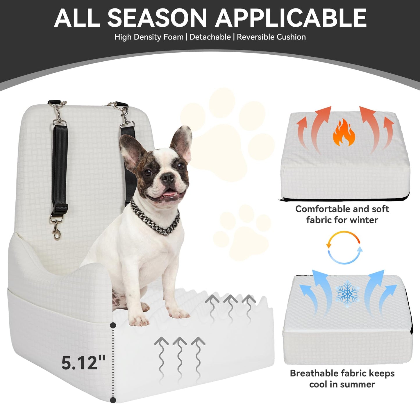 Dog Booster Car Seat with Memory Foam Cover