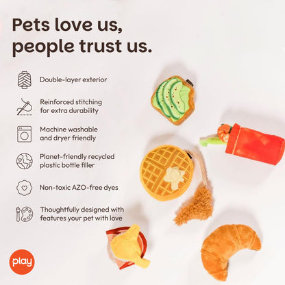 Food-Themed Plush Squeaky Dog Toys