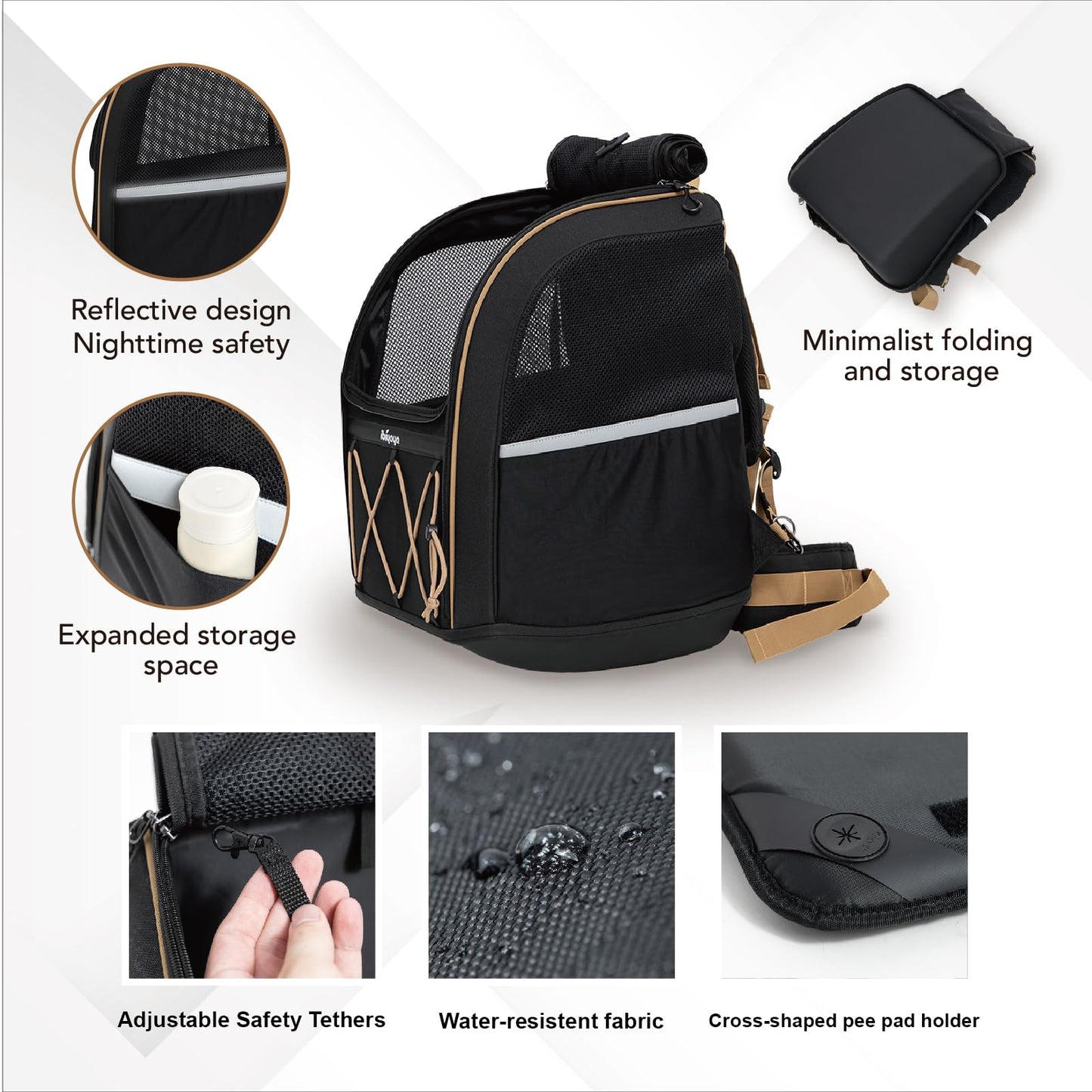 3-in-1 Dog Carrier Backpack with Wheels & Car Seat Booster