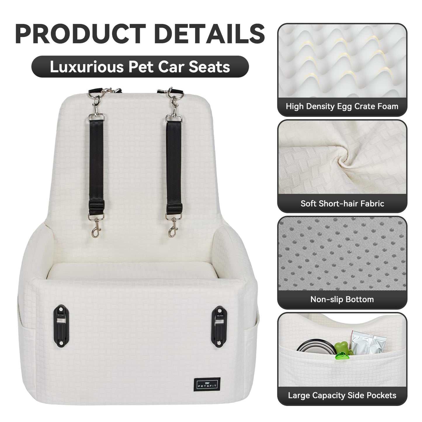 Dog Booster Car Seat with Memory Foam Cover