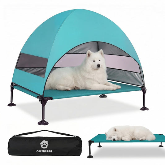 Elevated Dog Bed with Canopy for Outdoor Camping