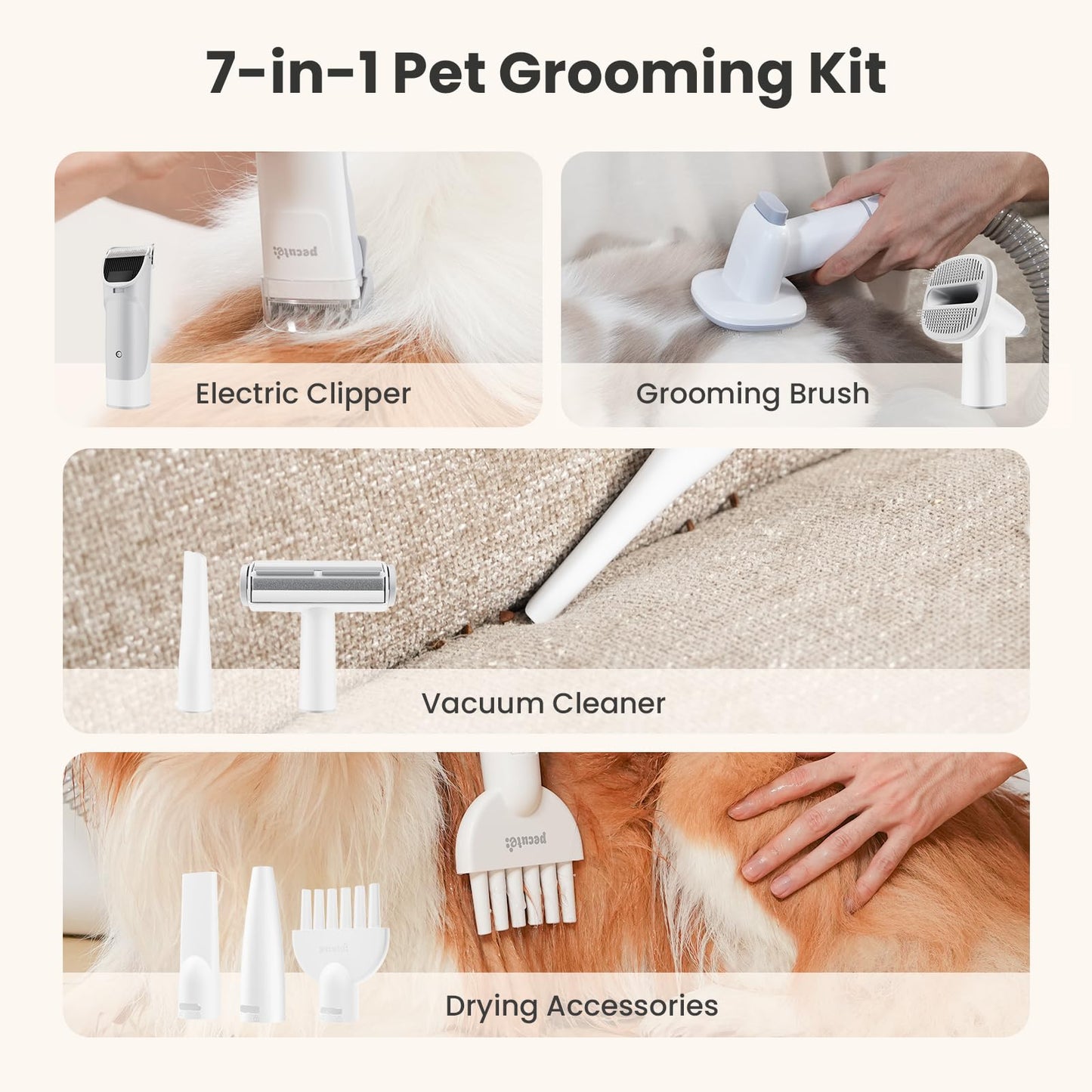 7-in-1 Pet Grooming Vacuum & Dryer Kit