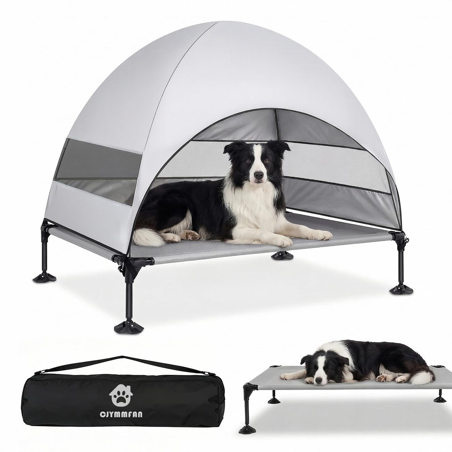 Elevated Dog Bed with Canopy for Outdoor Camping