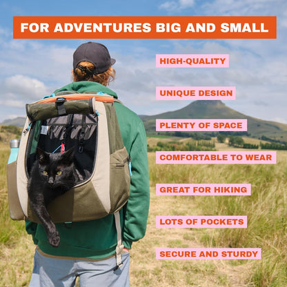 Convertible Cat Carrier Backpack with Ventilated Mesh