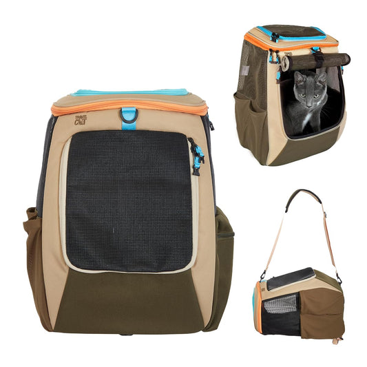 Convertible Cat Carrier Backpack with Ventilated Mesh