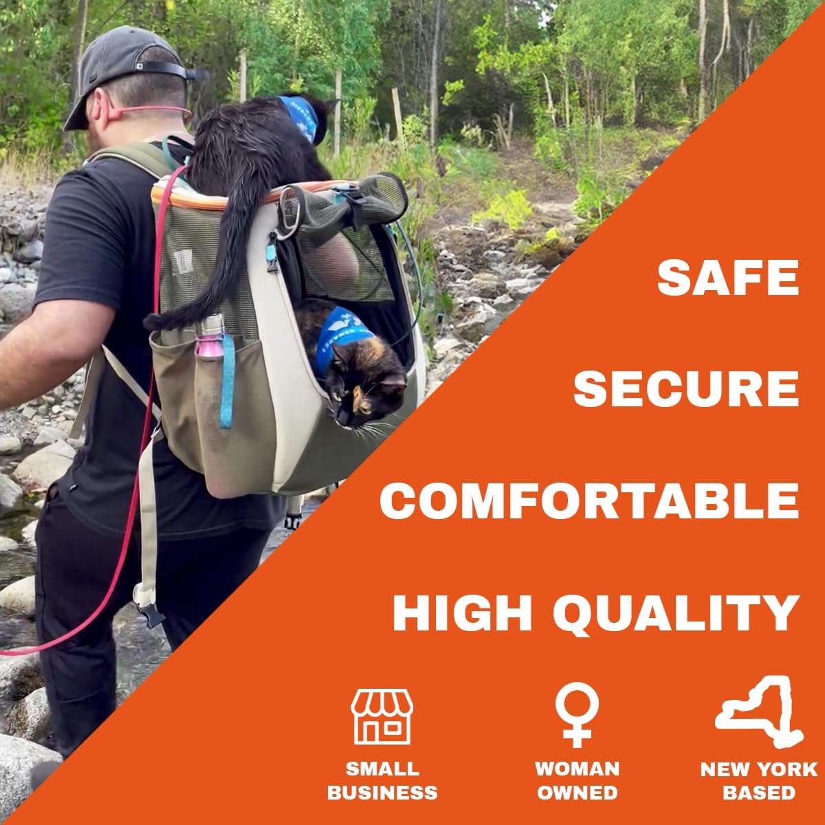 Convertible Cat Carrier Backpack with Ventilated Mesh