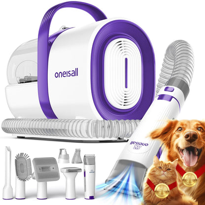 Pet Grooming Vacuum Kit with Clipper & Nail Grinder