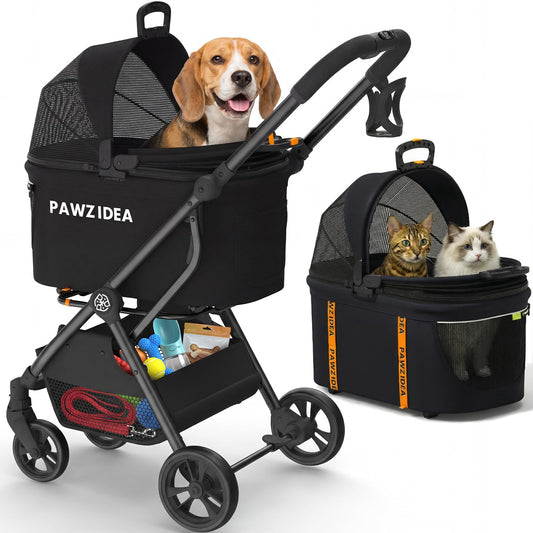 4-in-1 Pet Stroller with Detachable Carrier & Booster Seat