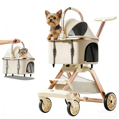 All-Terrain Pet Stroller with Shock Absorption Wheels