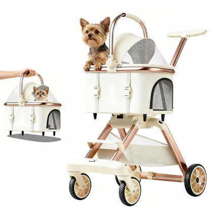 All-Terrain Pet Stroller with Shock Absorption Wheels