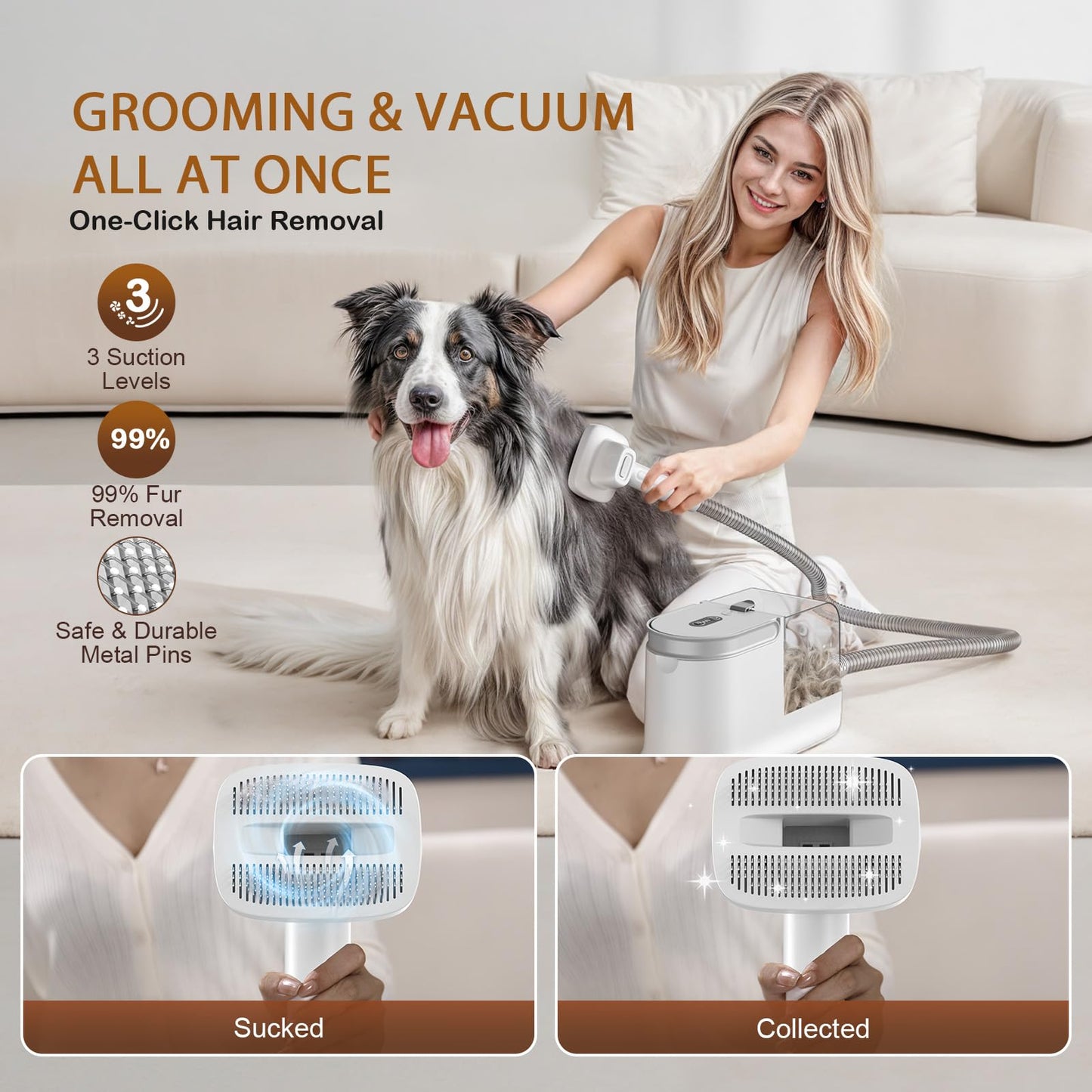 Dog Grooming Vacuum，dog Brush Vacuum