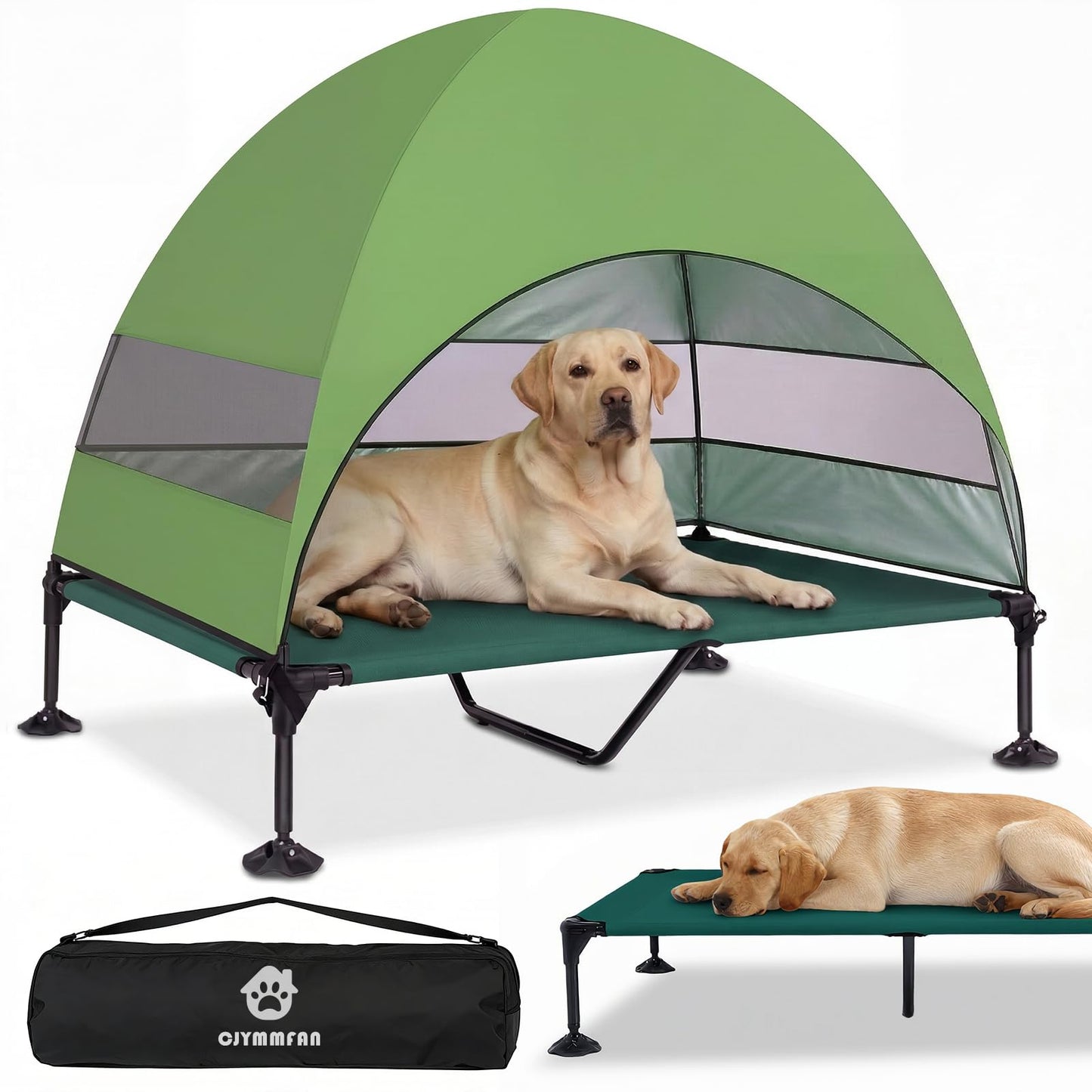 Elevated Dog Bed with Canopy for Outdoor Camping