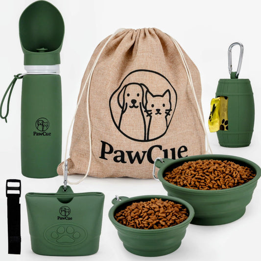 7-in-1 Dog Travel Kit with Bowls & Water Bottle