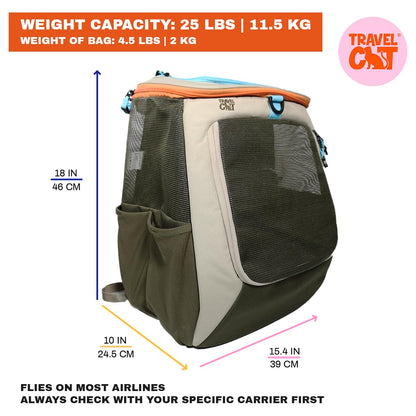 Convertible Cat Carrier Backpack with Ventilated Mesh