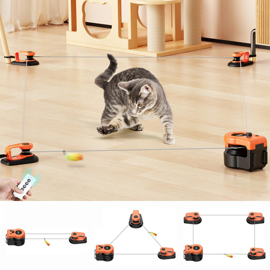 Interactive Cat Treadmill Toy with Moving Mouse