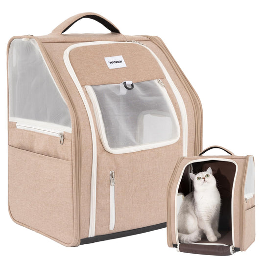 Foldable Cat Carrier Backpack with Ventilated Mesh
