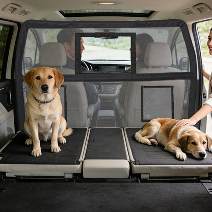 benut Dog Car Barrier with Window & Steel Frame