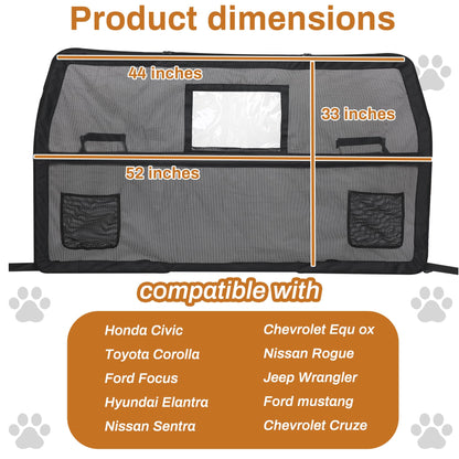 benut Dog Car Barrier with Window & Steel Frame