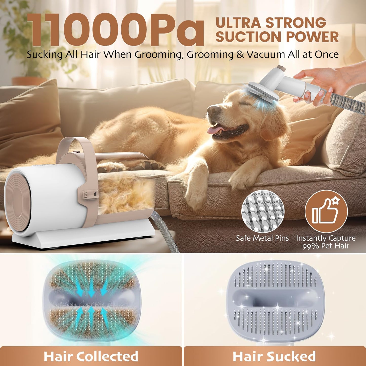 All-in-One Pet Grooming Vacuum Kit