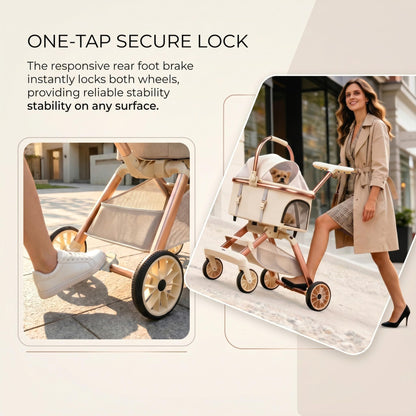 All-Terrain Pet Stroller with Shock Absorption Wheels