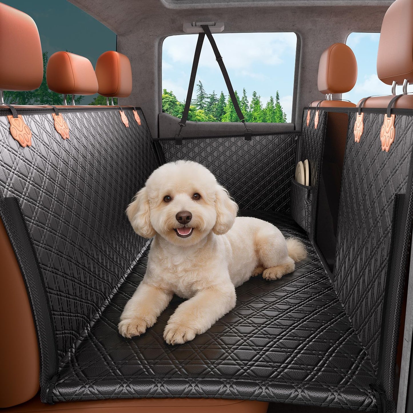 Dog Back Seat Extender with Waterproof Hammock Cover