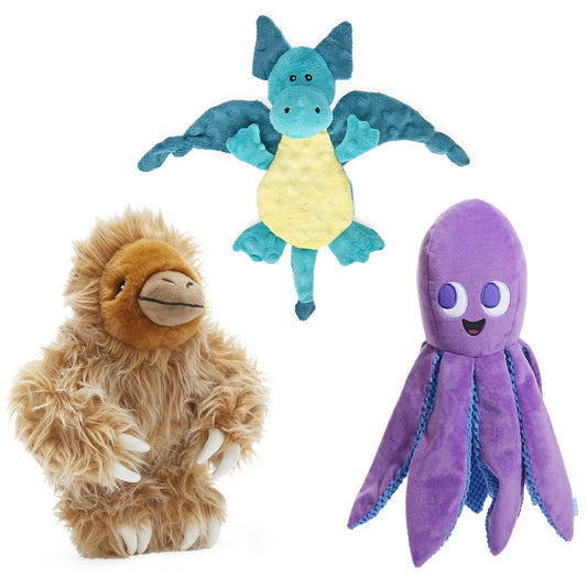 Plush Dog Toy Bundle with Interactive Toys