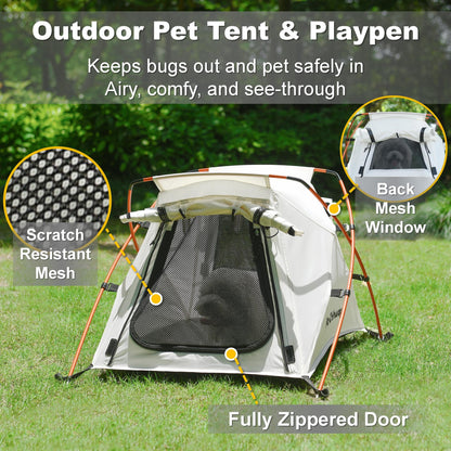 Portable Waterproof Dog Tent with Mesh Door