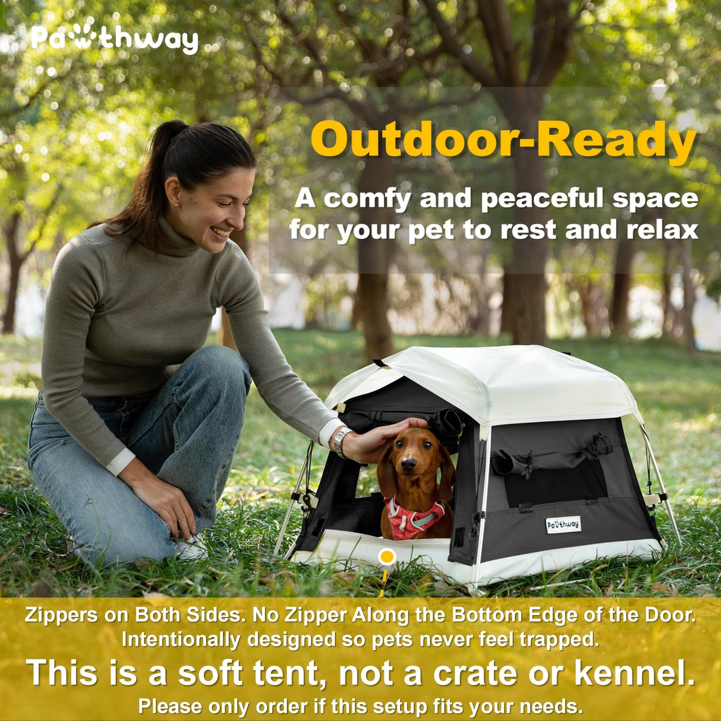 Portable Weatherproof Dog Tent with Camping Mat