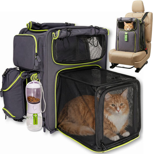 Expandable Cat Carrier Backpack & Car Seat – Orange